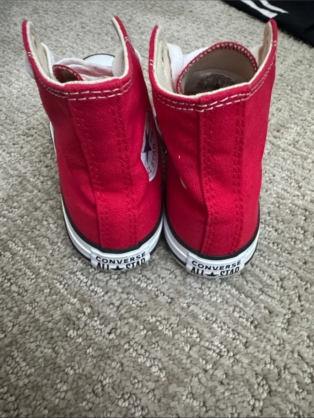 Converse Kids Red High-Top Canvas Sneakers with White Accents